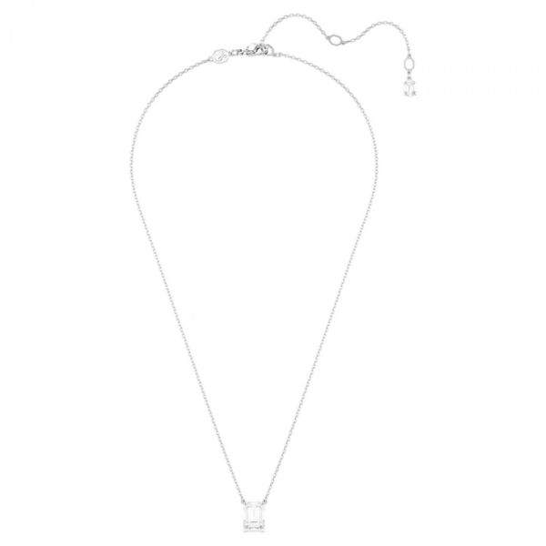 Pingente Swarovski Stilla Lapidação octogonal Branco Lacado a ródio