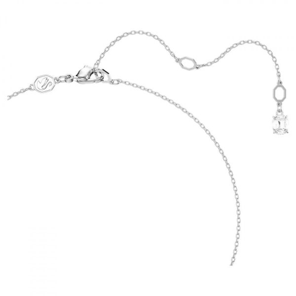 Pingente Swarovski Stilla Lapidação octogonal Branco Lacado a ródio