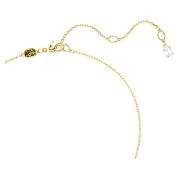 Pingente Swarovski Stilla Lapidação quadrada Branco Lacado a dourado