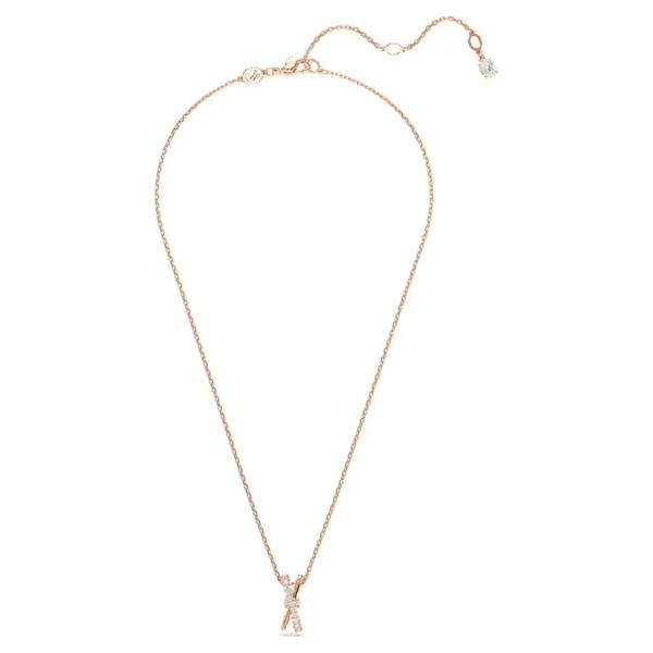 Pingente Swarovski Hyperbola Combinação de lapidações Entrelaçado Branco Lacado a rosa dourado