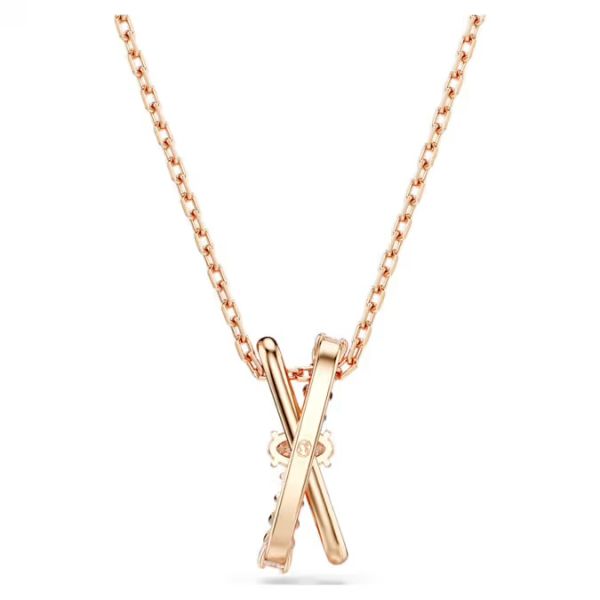 Pingente Swarovski Hyperbola Combinação de lapidações Entrelaçado Branco Lacado a rosa dourado