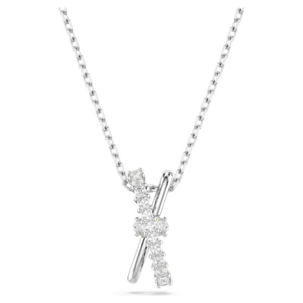 Pingente Swarovski Hyperbola Combinação de lapidações Entrelaçado Branco Lacado a ródio