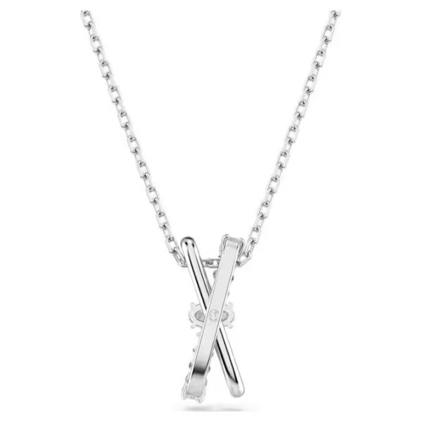 Pingente Swarovski Hyperbola Combinação de lapidações Entrelaçado Branco Lacado a ródio