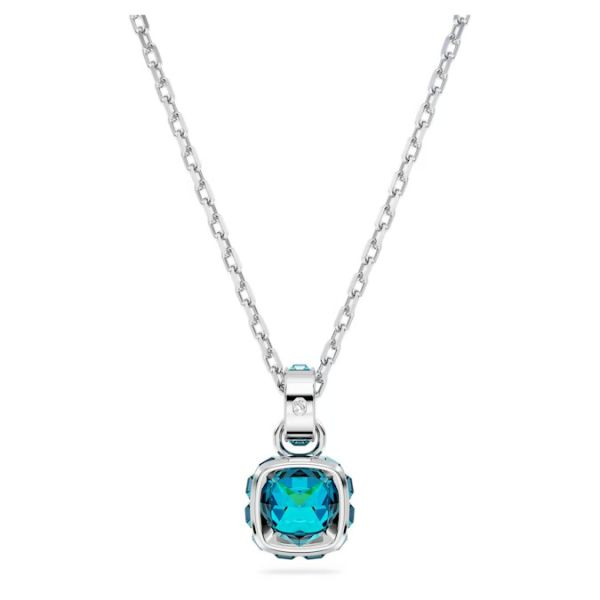 Pingente Swarovski Birthstone Lapidação quadrada Dezembro Azul Lacado a ródio