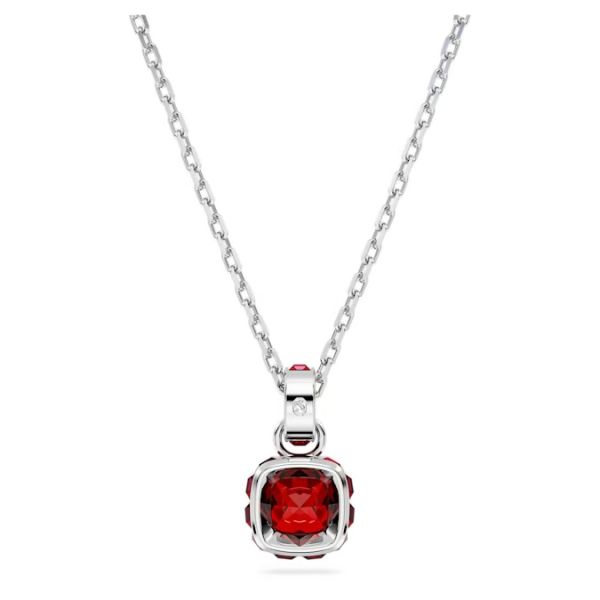 Pingente Swarovski Birthstone Lapidação quadrada Janeiro Vermelho Lacado a ródio