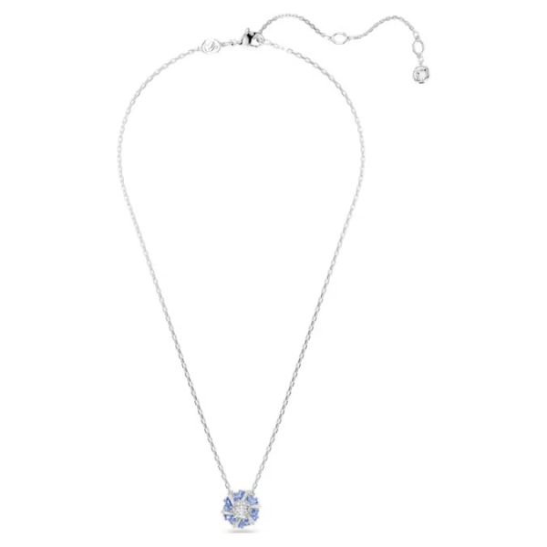Pingente Swarovski Idyllia Flor Azul Lacado a ródio