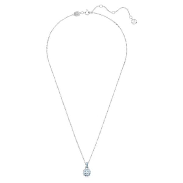 Pingente Swarovski Birthstone Lapidação quadrada Março Azul Lacado a ródio