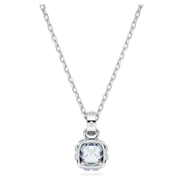 Pingente Swarovski Birthstone Lapidação quadrada Março Azul Lacado a ródio