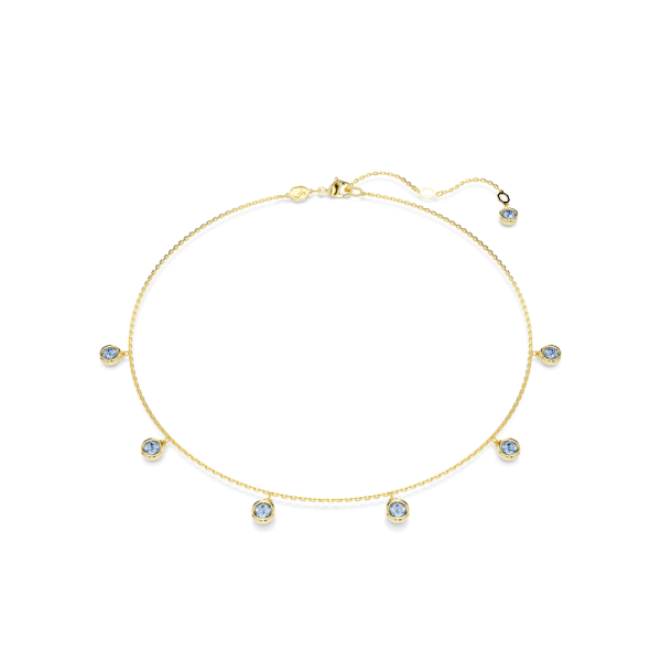 Colar Swarovski Imber Lapidação redonda Azul-claro Lacado a dourado