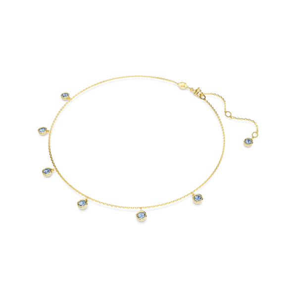 Colar Swarovski Imber Lapidação redonda Azul-claro Lacado a dourado