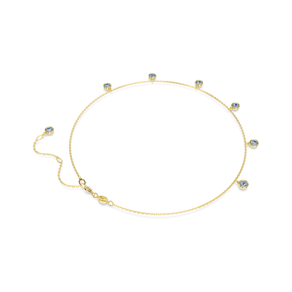 Colar Swarovski Imber Lapidação redonda Azul-claro Lacado a dourado