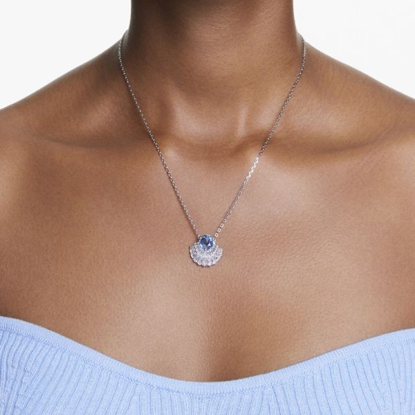 Pingente Swarovski Idyllia Concha Azul Lacado a ródio