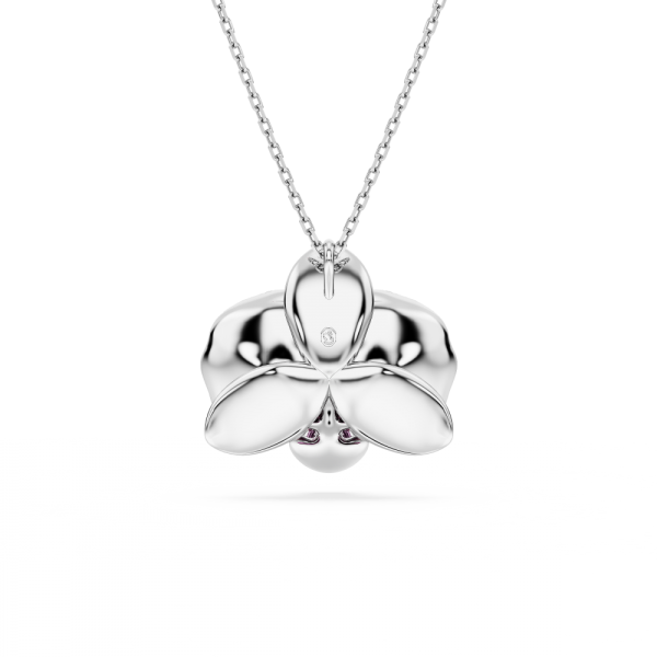 Pingente Swarovski Idyllia Flor Rosa Lacado a ródio