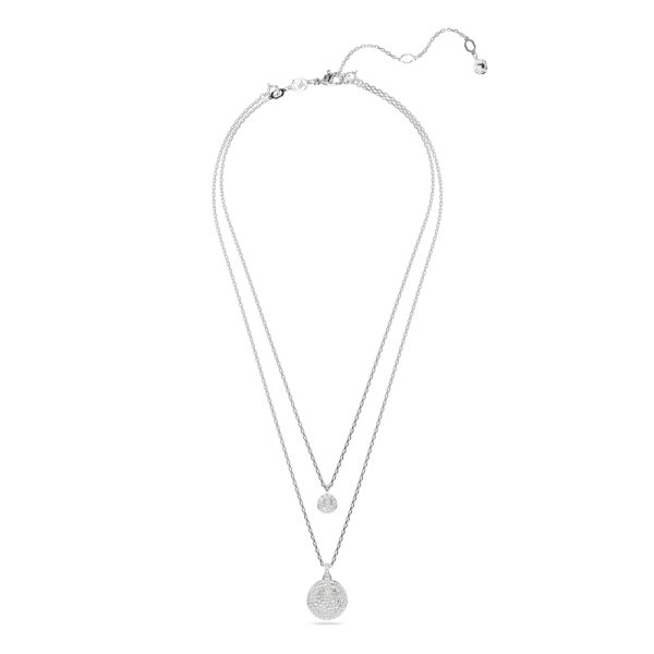 Pendente layered Meteora Branco Lacado a ródio