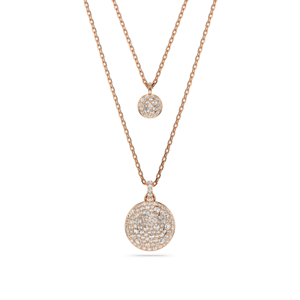 Pendente layered Meteora Branco Lacado a rosa dourado