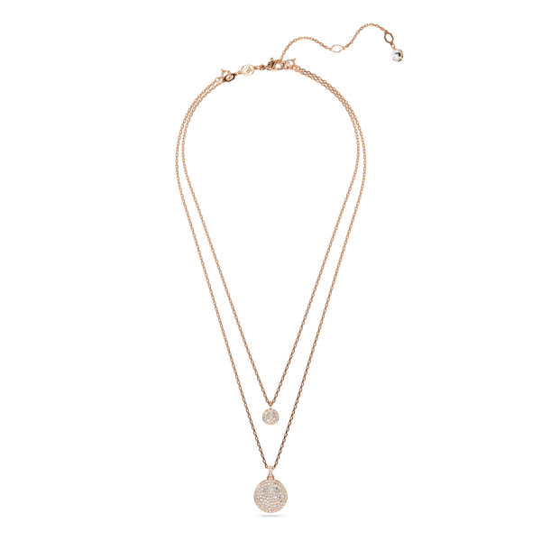 Pendente layered Meteora Branco Lacado a rosa dourado