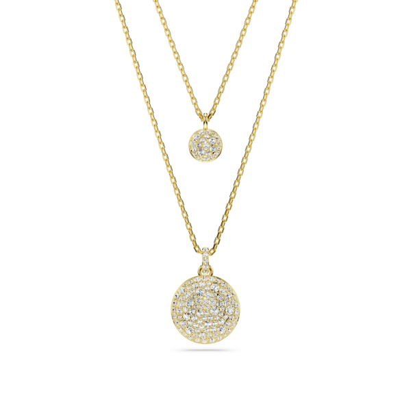Pendente layered Meteora Branco Lacado a dourado