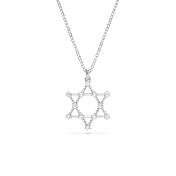 Pingente Swarovski Insigne Lapidação redonda Estrela Branco Lacado a ródio