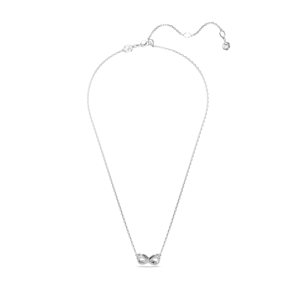 Pingente Swarovski Hyperbola Pavé Infinity Branco Lacado a ródio