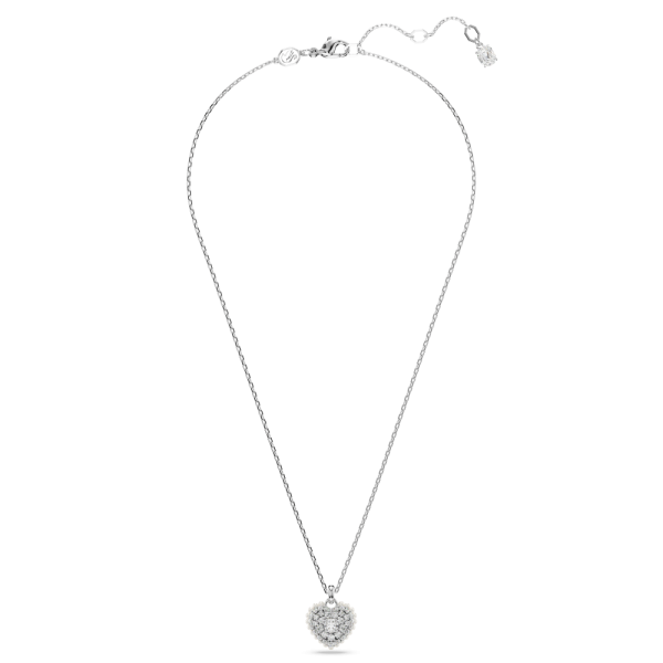 Pingente Swarovski Hyperbola Coração Branco Lacado a ródio