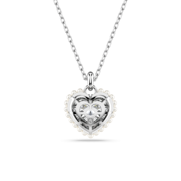 Pingente Swarovski Hyperbola Coração Branco Lacado a ródio