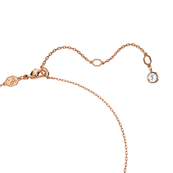 Pingente Swarovski Hyperbola Pavé Infinity Branco Lacado a rosa dourado