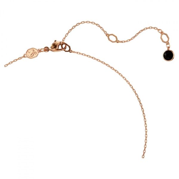 Pingente Swarovski Swan Cisne Preto Lacado a rosa dourado