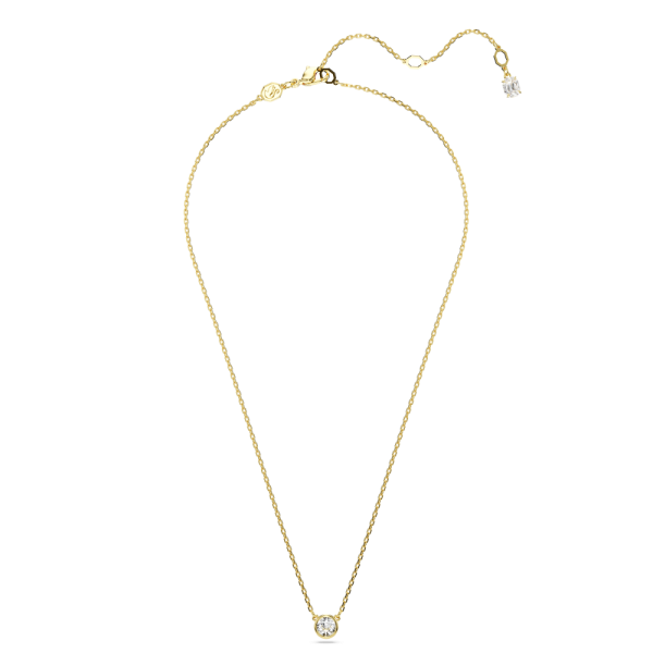 Pingente Swarovski Imber Lapidação redonda Branco Lacado a dourado