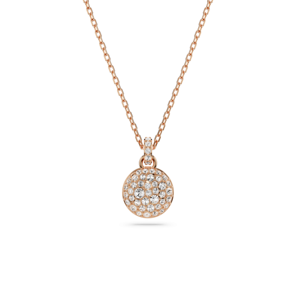 Pingente Swarovski Meteora Branco Lacado a rosa dourado