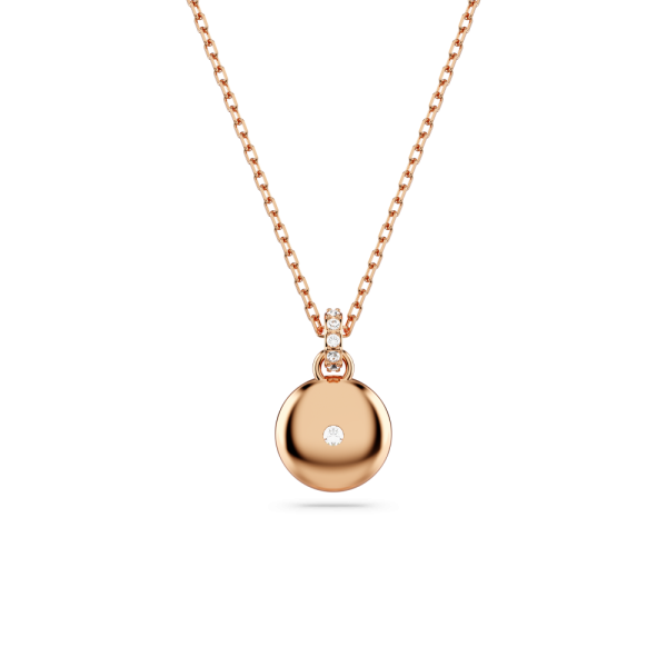 Pingente Swarovski Meteora Branco Lacado a rosa dourado