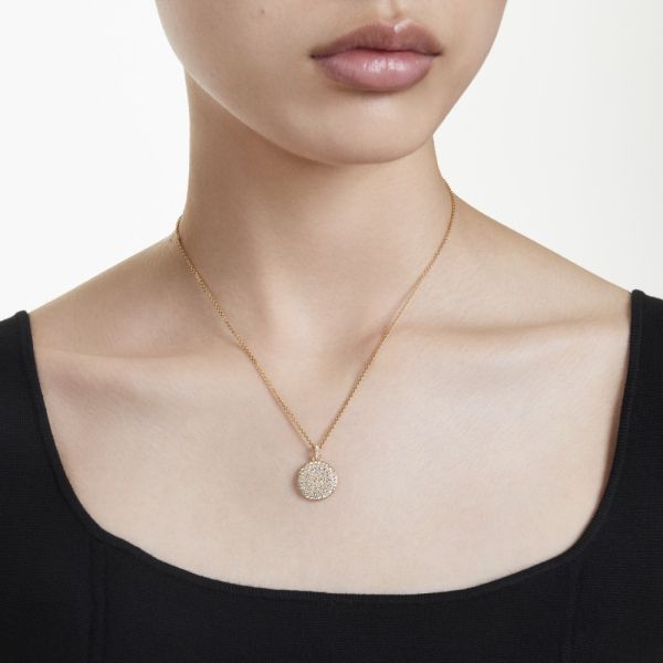 Pingente Swarovski Meteora Branco Lacado a dourado