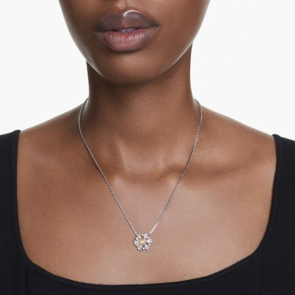 Pingente Swarovski Idyllia Flor Amarelo Lacado a ródio