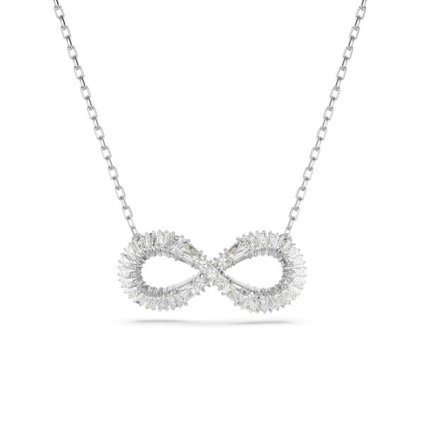 Pingente Swarovski Hyperbola Infinity Branco Lacado a ródio