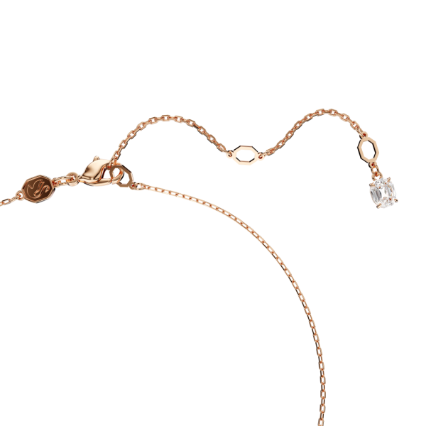 Pingente Swarovski Hyperbola Infinity Branco Lacado a rosa dourado