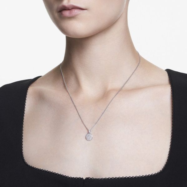 Pingente Swarovski Meteora Branco Lacado a ródio