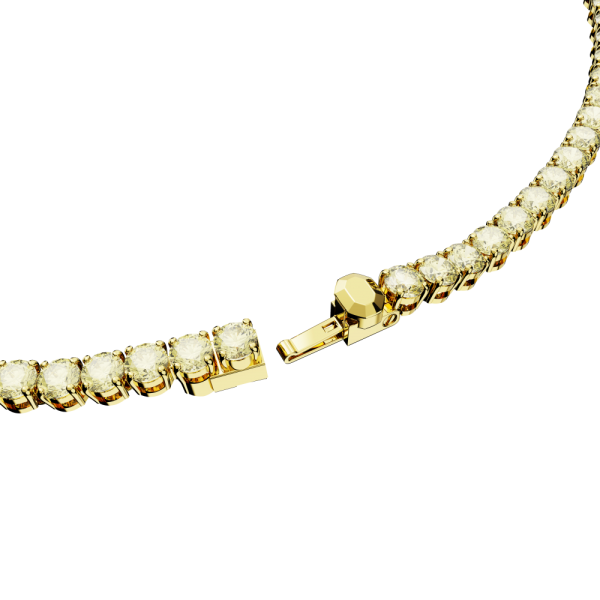 Colar Swarovski Matrix Tennis Lapidação redonda Amarelo Lacado a dourado