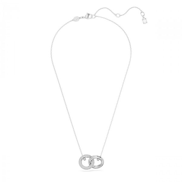 Pingente Swarovski Dextera Laço bloqueado Branco Lacado a ródio
