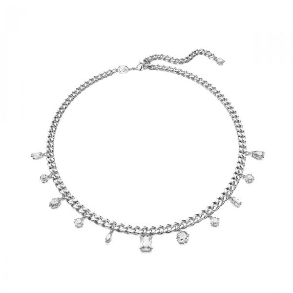 Colar Swarovski Dextera Combinação de lapidações Branco Lacado a ródio