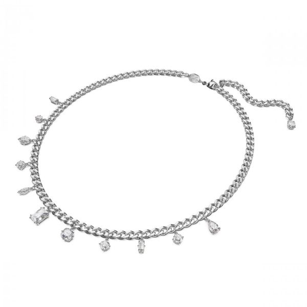 Colar Swarovski Dextera Combinação de lapidações Branco Lacado a ródio
