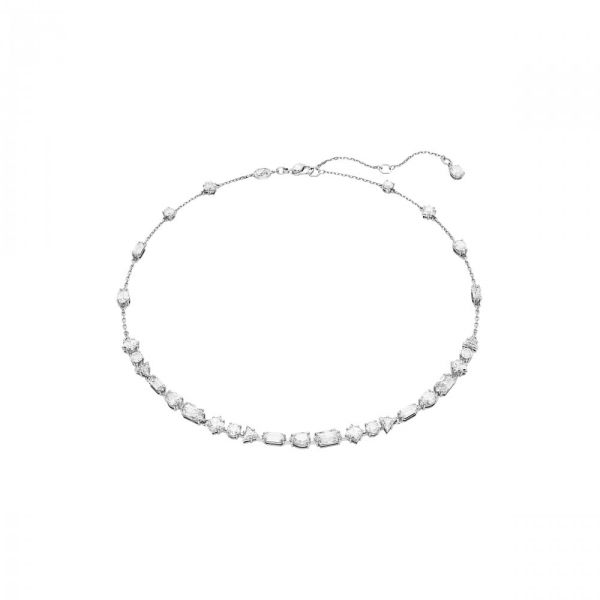 Colar Swarovski Mesmera Combinação de lapidações Design disperso Branco Lacado a ródio