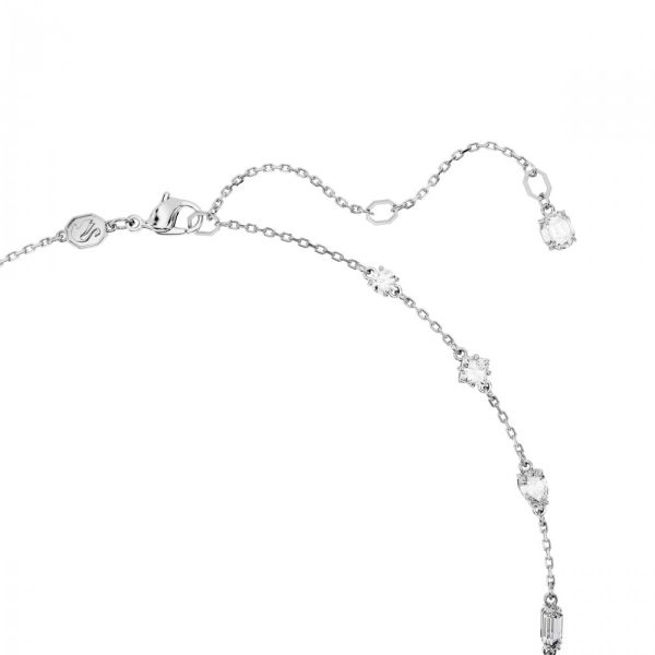 Colar Swarovski Mesmera Combinação de lapidações Design disperso Branco Lacado a ródio