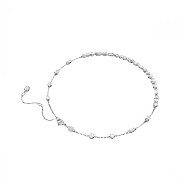Colar Swarovski Mesmera Combinação de lapidações Design disperso Branco Lacado a ródio