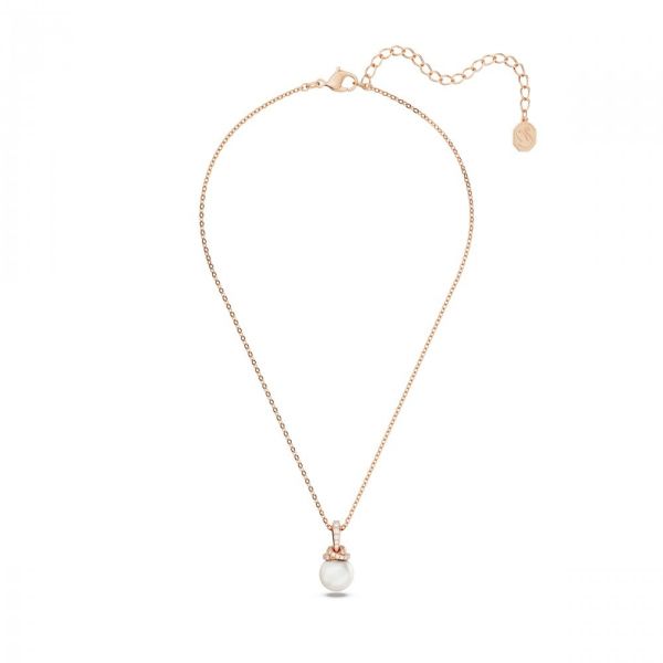 Pingente Swarovski Originally Branco Lacado a rosa dourado