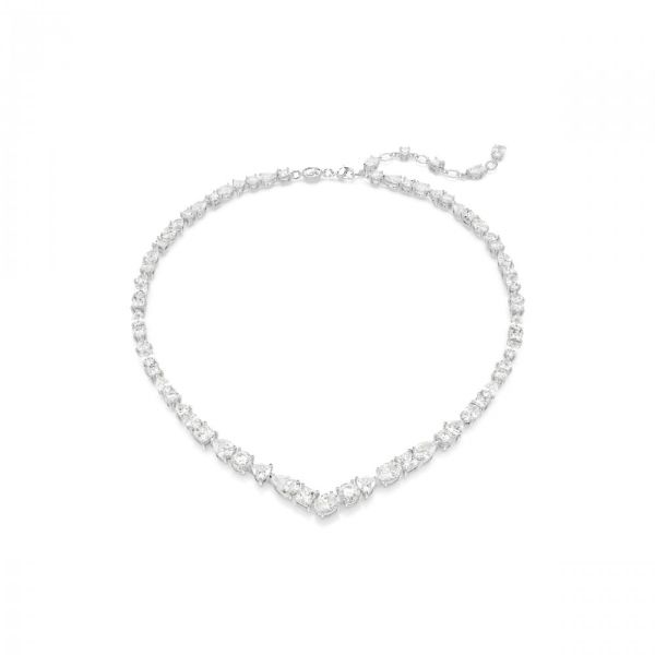 Colar Swarovski Mesmera Combinação de lapidações Branco Lacado a ródio
