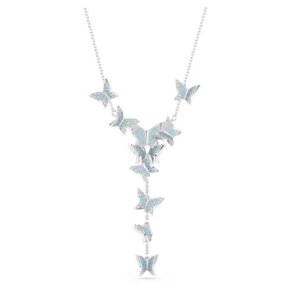 Colar Swarovski Y Lilia Borboleta Azul Lacado a ródio