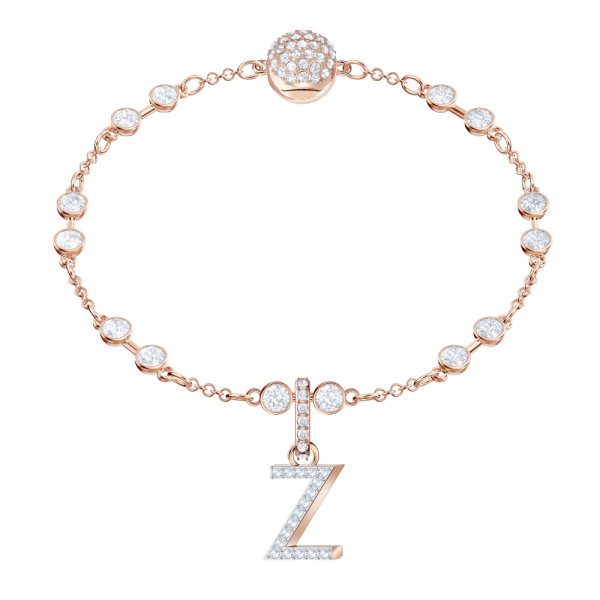 Charm Swarovski Remix Collection Z Branco Lacado a rosa dourado
