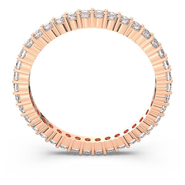 Anel Swarovski Vittore Lapidação redonda Branco Acabamento em rosa dourado 55