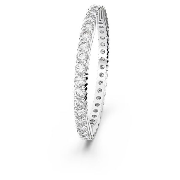 Anel Swarovski Vittore Lapidação redonda Branco Acabamento em prata 52