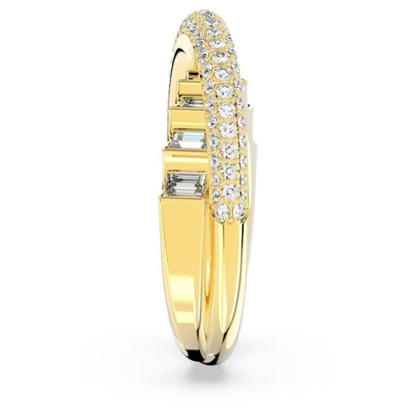 Anel Swarovski Cocktail Rota Cortes mistos Branco Banhado a Dourado 58