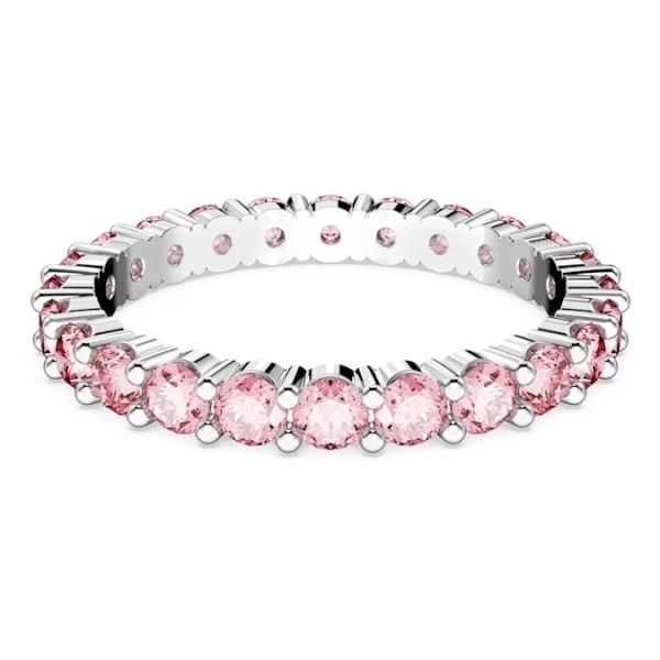 Anel Swarovski Matrix Lapidação redonda Rosa Lacado a ródio 55